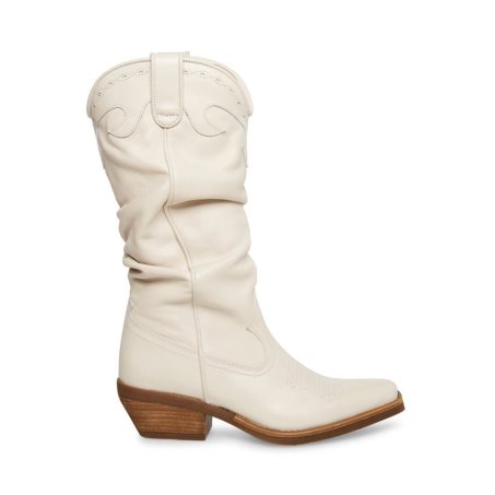 Botas Altas Steve Madden Whiskey Cuero Mujer Blancas | ES OA4613